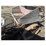 Vintage Seed Planter Implements with Metal Wheels