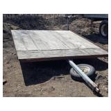 Used Flatbed Trailer Frame with Wooden Dump Deck that is 8