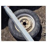 Used Flatbed Trailer Frame with Wooden Dump Deck that is 8