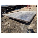 Used Flatbed Trailer Frame with Wooden Dump Deck that is 8