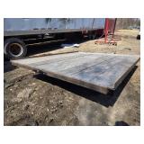 Used Flatbed Trailer Frame with Wooden Dump Deck that is 8