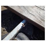 Used Flatbed Trailer Frame with Wooden Dump Deck that is 8