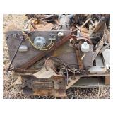 Rusty Chassis Frame with Steering Wheel and Automotive Components - Volkswagen
