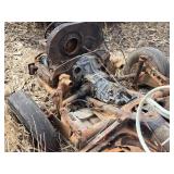 Rusty Chassis Frame with Steering Wheel and Automotive Components - Volkswagen
