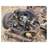 Rusty Chassis Frame with Steering Wheel and Automotive Components - Volkswagen