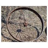 Lot of 3 Vintage Cast Iron Wagon Wheels