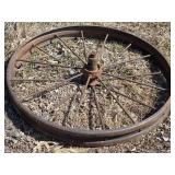 Lot of 3 Vintage Cast Iron Wagon Wheels