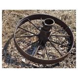 Lot of 3 Vintage Cast Iron Wagon Wheels