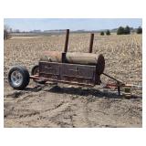 Large Mobile Barrel Smoker Grill on Wheels