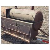 Large Mobile Barrel Smoker Grill on Wheels