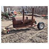 Large Mobile Barrel Smoker Grill on Wheels