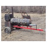 Used Mobile Barbecue Smoker Trailer with Dual Chambers