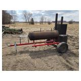 Used Mobile Barbecue Smoker Trailer with Dual Chambers