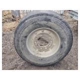Used Bridgestone 385/65R22.5 Radial Tire on Aluminum Rim