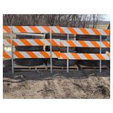 Lot of 2 Used Traffic Barricades with Reflective Stripes - No Bases