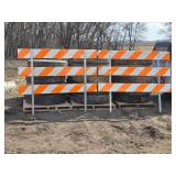 Lot of 2 Used Traffic Barricades with Reflective Stripes - No Bases