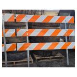 Lot of 2 Used Traffic Barricades with Reflective Stripes - No Bases