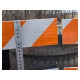 Lot of 2 Used Traffic Barricades with Reflective Stripes - No Bases