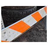 Lot of 2 Used Traffic Barricades with Reflective Stripes - No Bases