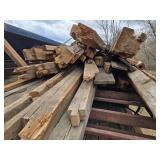 Lot of Assorted Reclaimed Wood Beams and Timbers - Trailers Not Included