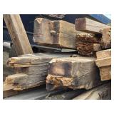 Lot of Assorted Reclaimed Wood Beams and Timbers - Trailers Not Included