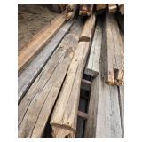 Lot of Assorted Reclaimed Wood Beams and Timbers - Trailers Not Included