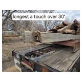 Lot of Assorted Reclaimed Wood Beams and Timbers - Trailers Not Included