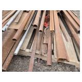 Huge Pile of Mixed Steel Pieces and Parts - I Beam is 105", Tube is 15