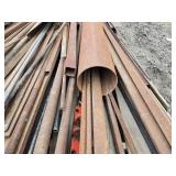 Huge Pile of Mixed Steel Pieces and Parts - I Beam is 105", Tube is 15