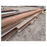 Huge Pile of Mixed Steel Pieces and Parts - I Beam is 105", Tube is 15