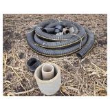 Lot of PRINSCO 3" Clay Adapters and Corrugated Drainage Pipes