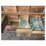 Huge Wooden Bolt Cabinet with Assorted Hardware Drawers - Many with Hardware