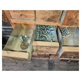 Huge Wooden Bolt Cabinet with Assorted Hardware Drawers - Many with Hardware