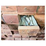 Huge Wooden Bolt Cabinet with Assorted Hardware Drawers - Many with Hardware