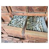 Huge Wooden Bolt Cabinet with Assorted Hardware Drawers - Many with Hardware