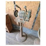 8" Bench Grinder with Dual Side Wheels on Stand