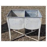 Vintage Wash Tub and Wringer Set with Rust Patina