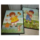 Raggedy Ann needlepoint canvas, wall hangings and more