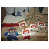 Raggedy Ann fabric to make your own dolls, wall hangings, fabric patches with buttons