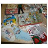 Lot of Raggedy Ann transfers, socks, books, toys, vintage salt and pepper