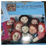 Lot of Raggedy Ann transfers, socks, books, toys, vintage salt and pepper