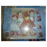 Lot of Raggedy Ann transfers, socks, books, toys, vintage salt and pepper