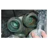 Tote full of blue jars 18 total