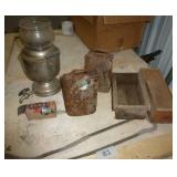 Old Cow Bells, tea pot?, Cheese boxes, juice extractor