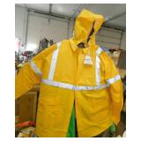 FOUR Rain Suits - pants, jacket, hood - 2XL yellow