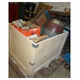 Crate full of items either not sold or not picked up