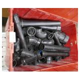 Tote of PVC, cooler and hedge trimmer