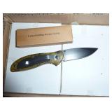 24 straight edge camo pocket knives