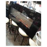 Electric Wall-Mounted Fireplace with Glass Front