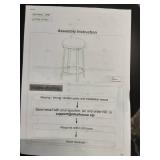 Set of 2 Black Bar Stools with Assembly Instructions